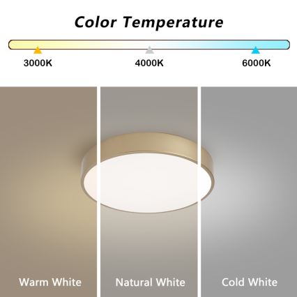 Brilagi - LED Stropní svítidlo POOL LED/36W/230V 3000/4000/6000K pr. 30 cm zlatá