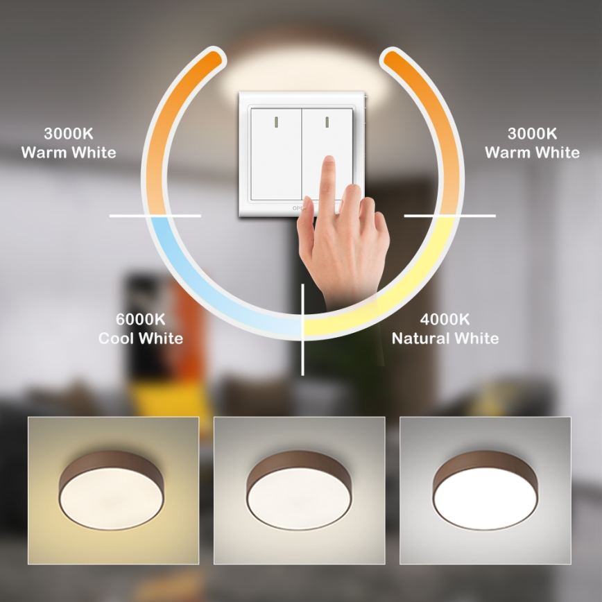 Brilagi - LED Stropní svítidlo POOL LED/48W/230V 3000/4000/6000K pr. 40 cm hnědá