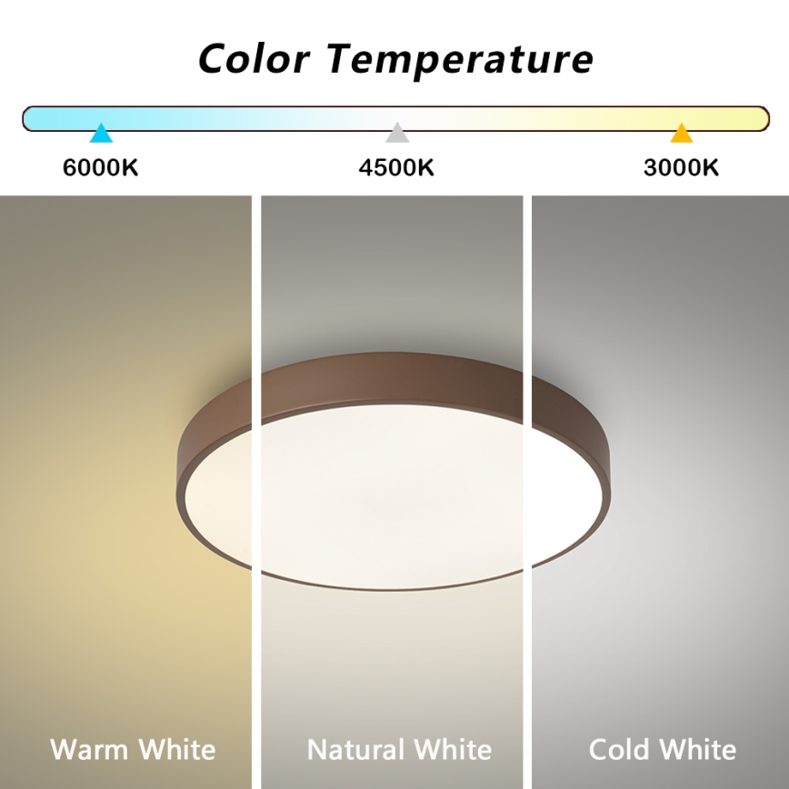 Brilagi - LED Stropní svítidlo POOL LED/48W/230V 3000/4000/6000K pr. 40 cm hnědá