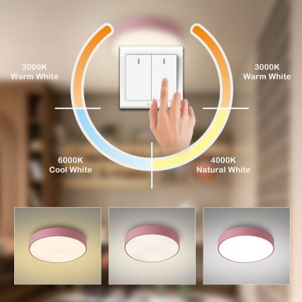 Brilagi - LED Stropní svítidlo POOL LED/48W/230V 3000/4000/6000K pr. 40 cm růžová