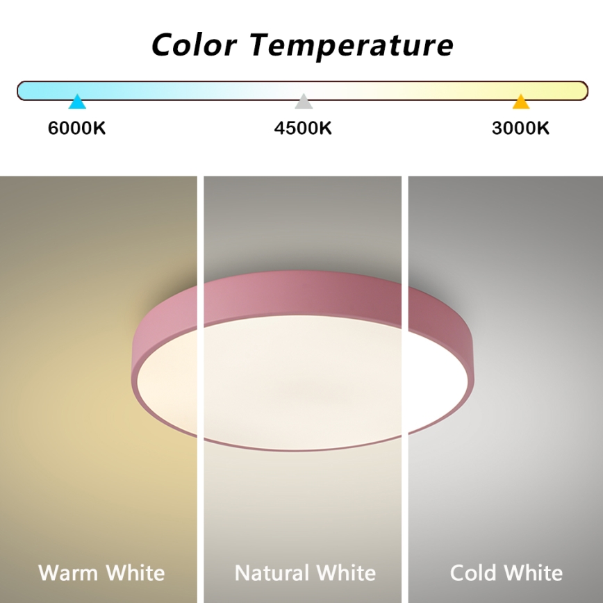 Brilagi - LED Stropní svítidlo POOL LED/48W/230V 3000/4000/6000K pr. 40 cm růžová