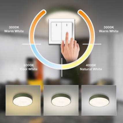 Brilagi - LED Stropní svítidlo POOL LED/48W/230V 3000/4000/6000K pr. 40 cm zelená