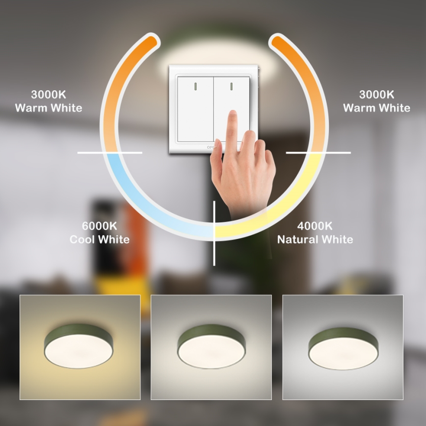 Brilagi - LED Stropní svítidlo POOL LED/48W/230V 3000/4000/6000K pr. 40 cm zelená
