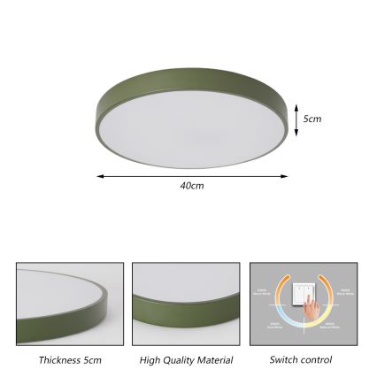 Brilagi - LED Stropní svítidlo POOL LED/48W/230V 3000/4000/6000K pr. 40 cm zelená