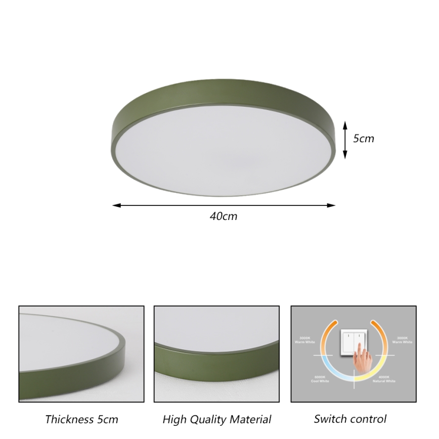 Brilagi - LED Stropní svítidlo POOL LED/48W/230V 3000/4000/6000K pr. 40 cm zelená