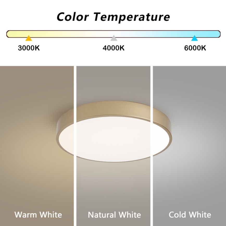 Brilagi - LED Stropní svítidlo POOL LED/48W/230V 3000/4000/6000K pr. 40 cm zlatá