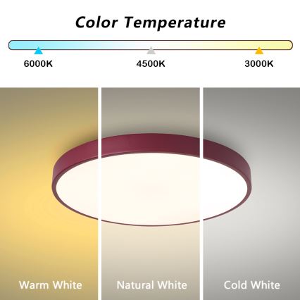 Brilagi - LED Stropní svítidlo POOL LED/60W/230V 3000/4000/6000K pr. 50 cm burgundy