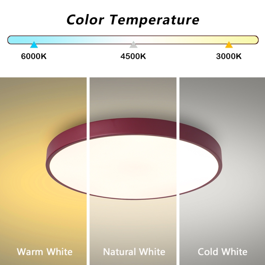 Brilagi - LED Stropní svítidlo POOL LED/60W/230V 3000/4000/6000K pr. 50 cm burgundy