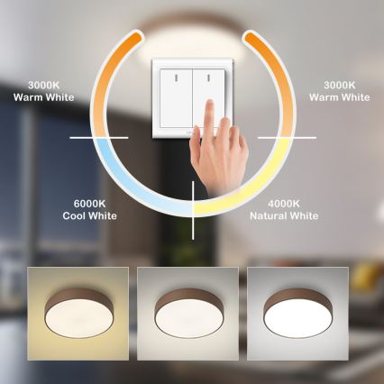 Brilagi - LED Stropní svítidlo POOL LED/60W/230V 3000/4000/6000K pr. 50 cm hnědá