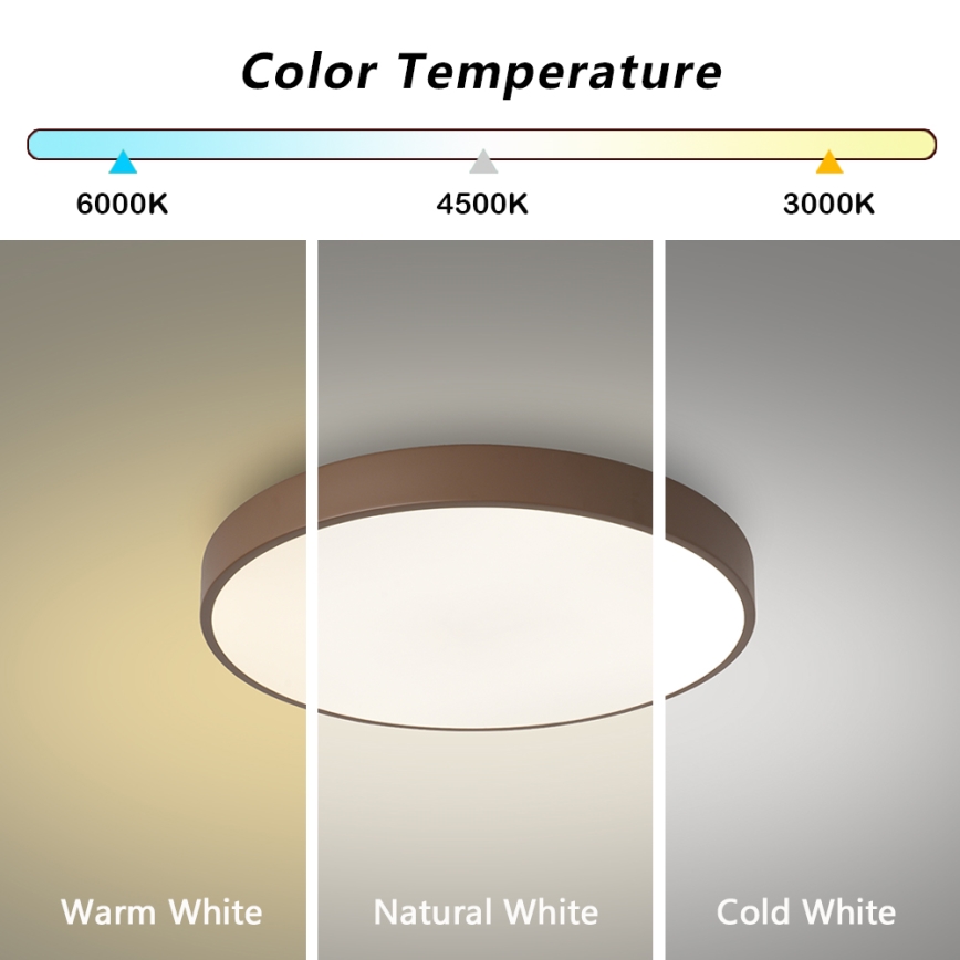 Brilagi - LED Stropní svítidlo POOL LED/60W/230V 3000/4000/6000K pr. 50 cm hnědá