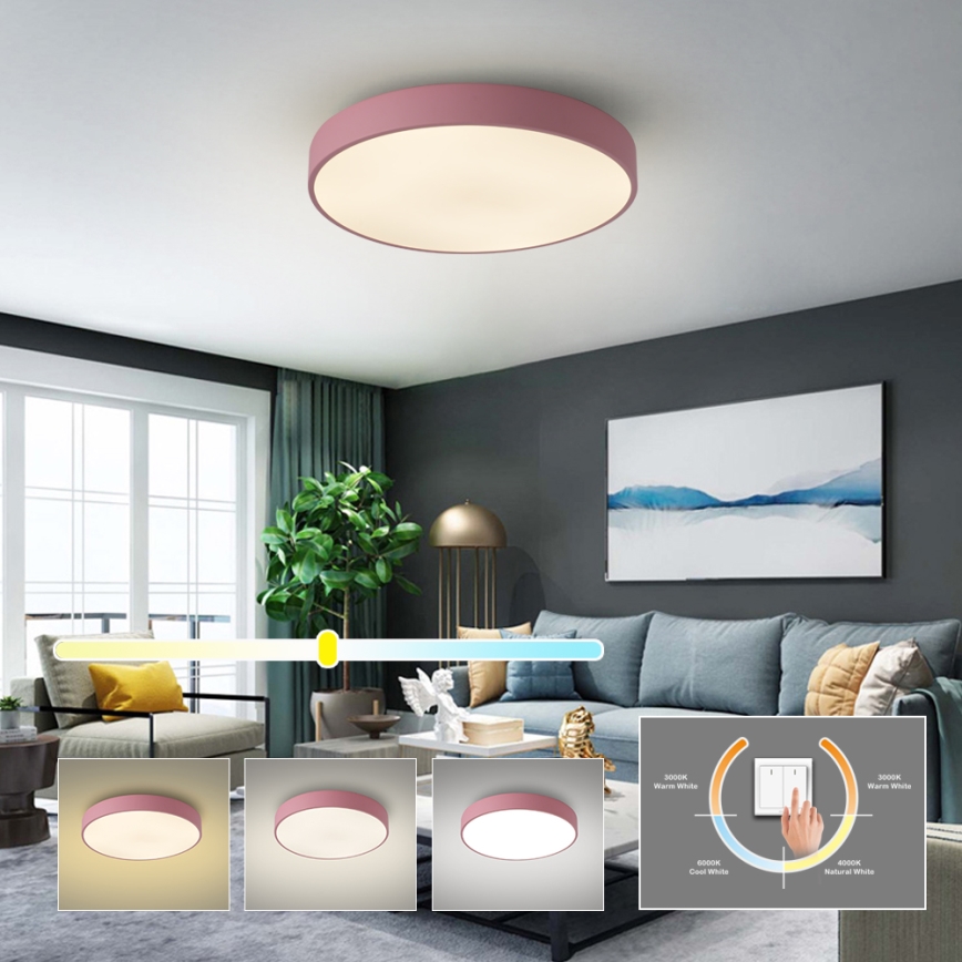 Brilagi - LED Stropní svítidlo POOL LED/60W/230V 3000/4000/6000K pr. 50 cm růžová