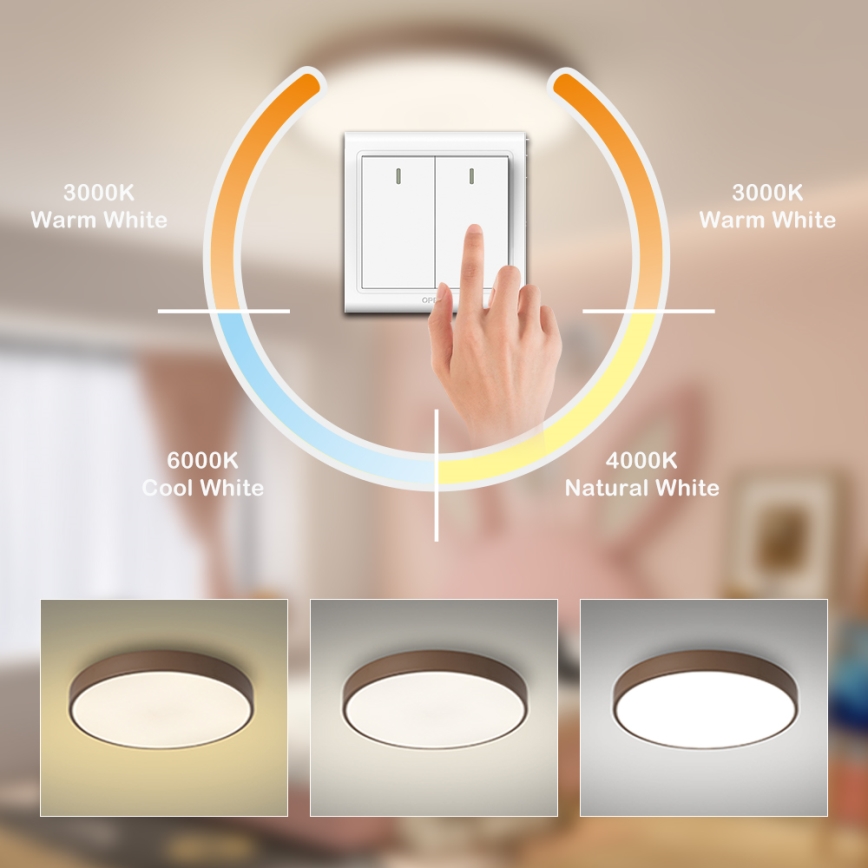 Brilagi - LED Stropní svítidlo POOL LED/60W/230V 3000/4000/6000K pr. 60 cm hnědá