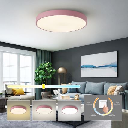 Brilagi - LED Stropní svítidlo POOL LED/60W/230V 3000/4000/6000K pr. 60 cm růžová