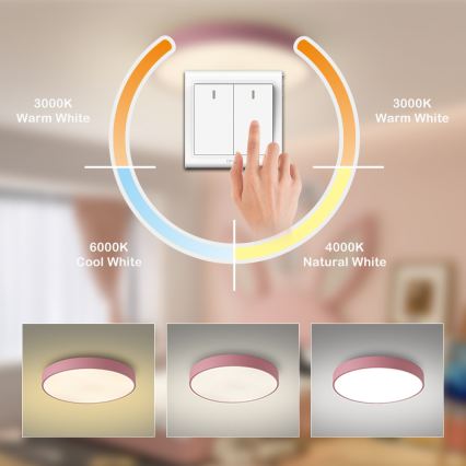 Brilagi - LED Stropní svítidlo POOL LED/60W/230V 3000/4000/6000K pr. 60 cm růžová