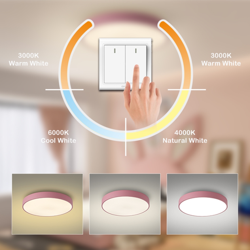 Brilagi - LED Stropní svítidlo POOL LED/60W/230V 3000/4000/6000K pr. 60 cm růžová