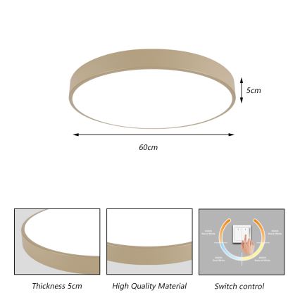 Brilagi - LED Stropní svítidlo POOL LED/60W/230V 3000/4500/6000K pr. 60 cm béžová