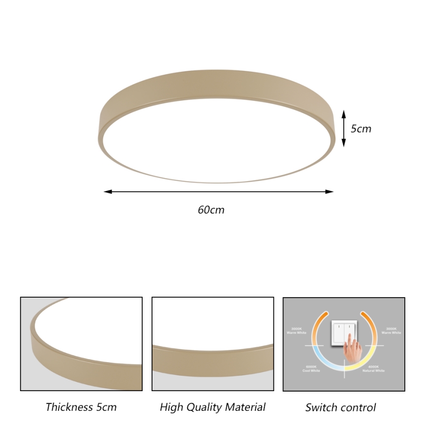 Brilagi - LED Stropní svítidlo POOL LED/60W/230V 3000/4500/6000K pr. 60 cm béžová