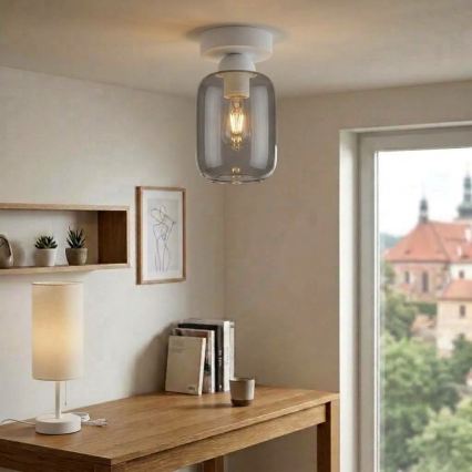 BRILAGI - LED Stropní svítidlo RETRO GLASS 1xE27/60W/230V pr. 14 cm bílá/kouřová šedá