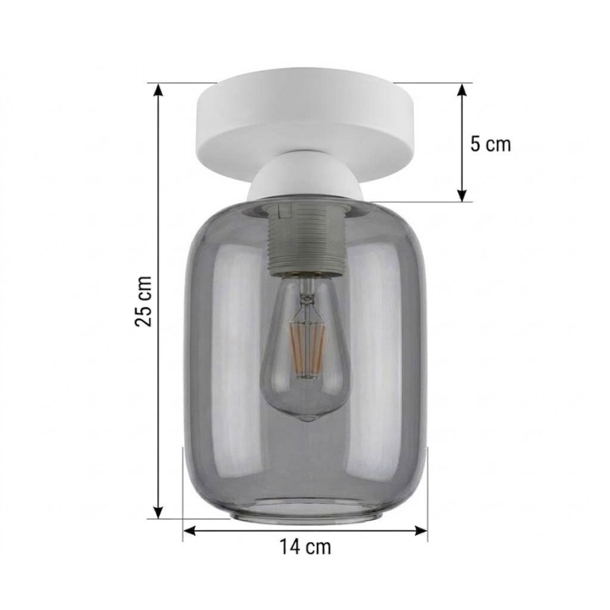 BRILAGI - LED Stropní svítidlo RETRO GLASS 1xE27/60W/230V pr. 14 cm bílá/kouřová šedá
