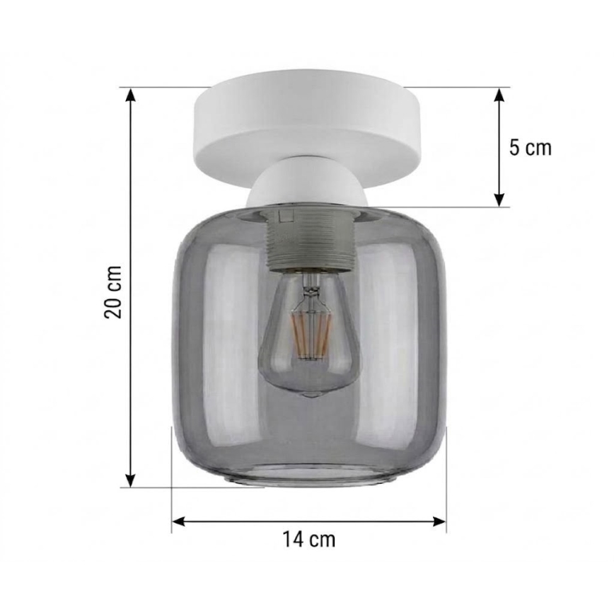 BRILAGI - LED Stropní svítidlo RETRO GLASS 1xE27/60W/230V pr. 14 cm bílá/kouřová šedá
