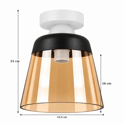 BRILAGI - LED Stropní svítidlo RETRO GLASS 1xE27/60W/230V pr. 15,5 cm bílá/kouřová béžová