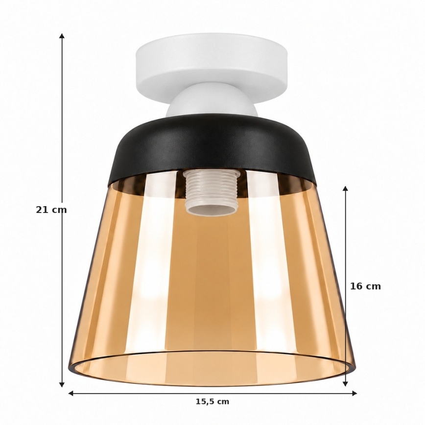 BRILAGI - LED Stropní svítidlo RETRO GLASS 1xE27/60W/230V pr. 15,5 cm bílá/kouřová béžová