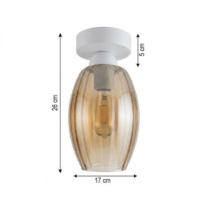 BRILAGI - LED Stropní svítidlo RETRO GLASS 1xE27/60W/230V pr. 17 cm bílá/kouřová béžová