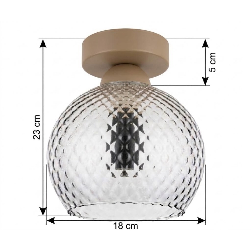 BRILAGI - LED Stropní svítidlo RETRO GLASS 1xE27/60W/230V pr. 18 cm béžová/kouřová šedá