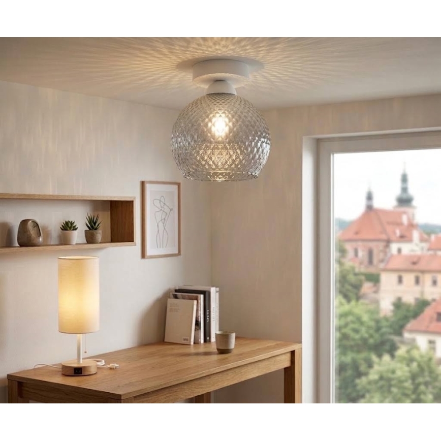 BRILAGI - LED Stropní svítidlo RETRO GLASS 1xE27/60W/230V pr. 18 cm bílá/kouřová šedá