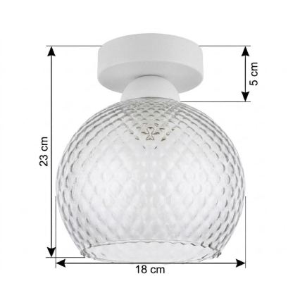 BRILAGI - LED Stropní svítidlo RETRO GLASS 1xE27/60W/230V pr. 18 cm bílá/kouřová šedá
