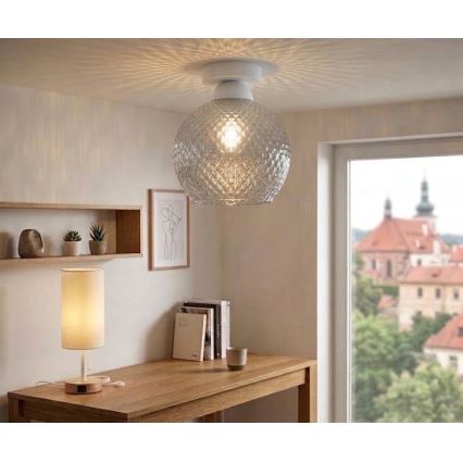 BRILAGI - LED Stropní svítidlo RETRO GLASS 1xE27/60W/230V pr. 25 cm bílá/kouřová šedá