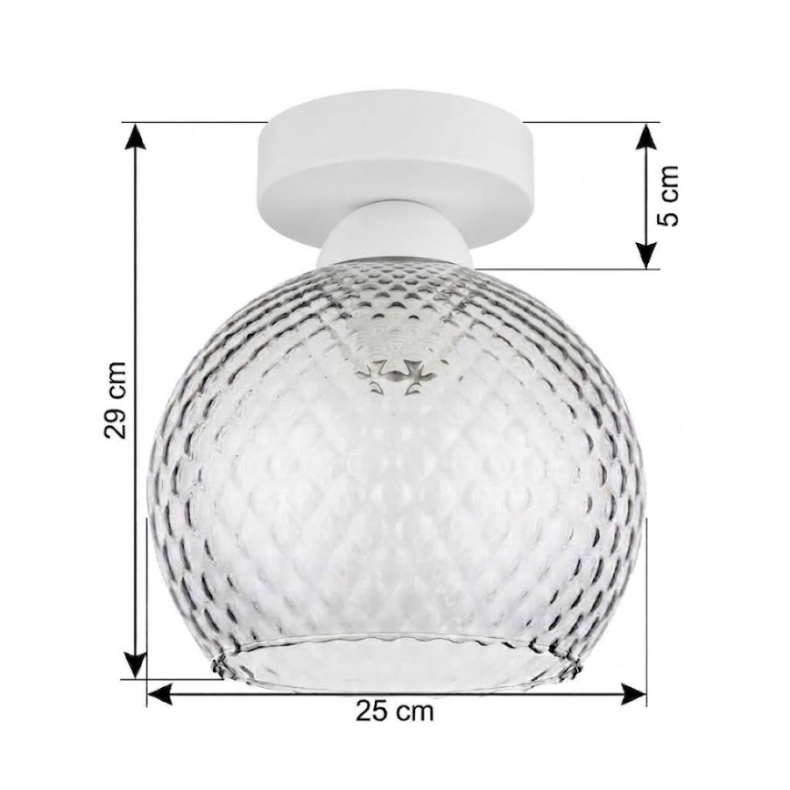 BRILAGI - LED Stropní svítidlo RETRO GLASS 1xE27/60W/230V pr. 25 cm bílá/kouřová šedá