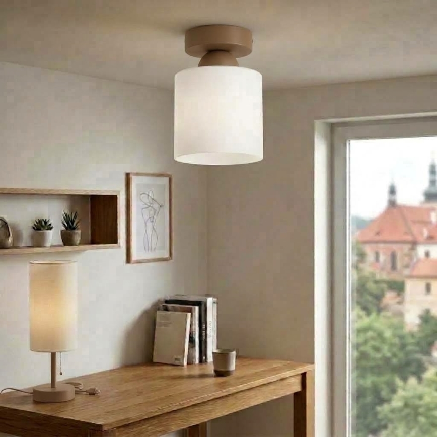 BRILAGI - LED Stropní svítidlo RETRO GLASS 1xE27/60W/230V pr. 10 cm béžová/bílá