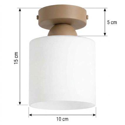 BRILAGI - LED Stropní svítidlo RETRO GLASS 1xE27/60W/230V pr. 10 cm béžová/bílá