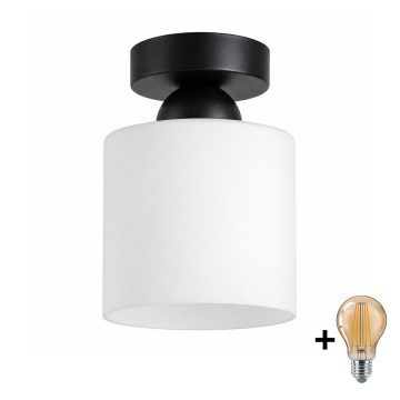 BRILAGI - LED Stropní svítidlo RETRO GLASS 1xE27/60W/230V pr. 10 cm černá/bílá