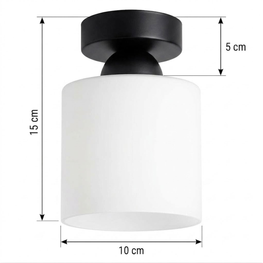BRILAGI - LED Stropní svítidlo RETRO GLASS 1xE27/60W/230V pr. 10 cm černá/bílá