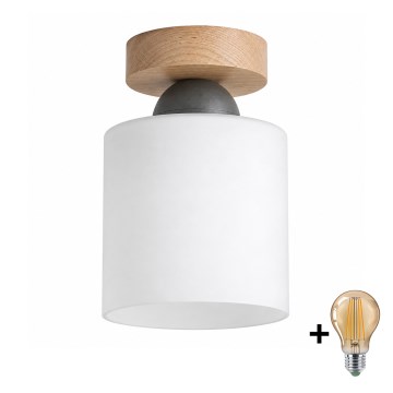 BRILAGI - LED Stropní svítidlo RETRO GLASS 1xE27/60W/230V pr. 10 cm dub/bílá