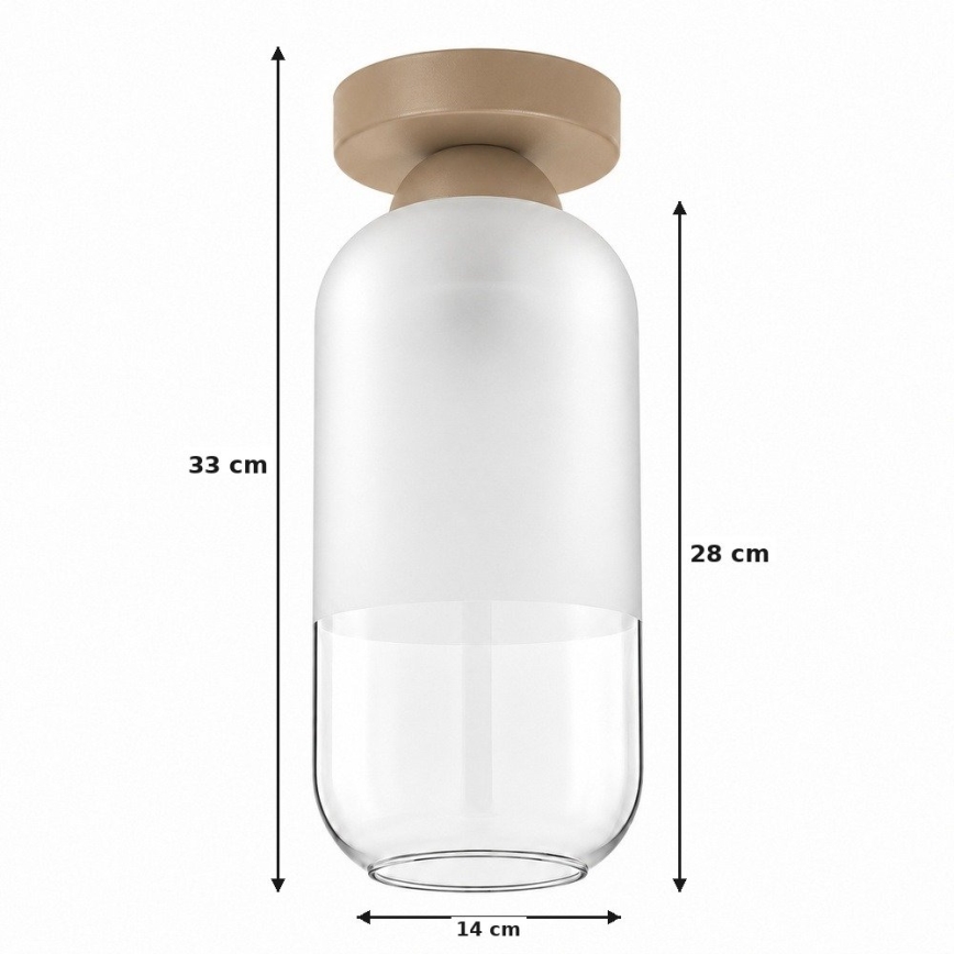 BRILAGI - LED Stropní svítidlo RETRO GLASS 1xE27/60W/230V pr. 14 cm béžová/bílá