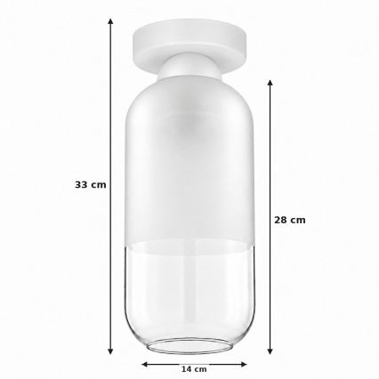 BRILAGI - LED Stropní svítidlo RETRO GLASS 1xE27/60W/230V pr. 14 cm bílá