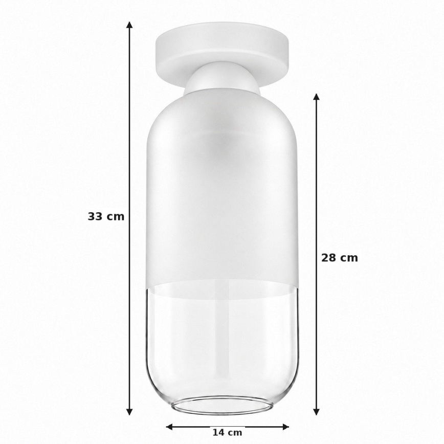 BRILAGI - LED Stropní svítidlo RETRO GLASS 1xE27/60W/230V pr. 14 cm bílá