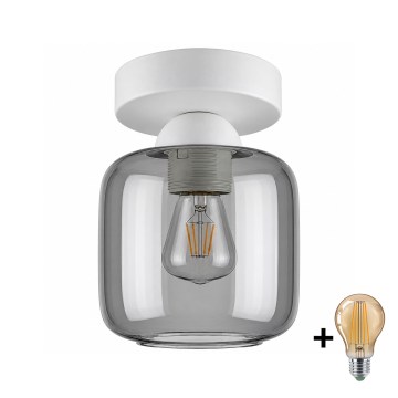 BRILAGI - LED Stropní svítidlo RETRO GLASS 1xE27/60W/230V pr. 14 cm bílá/kouřová šedá