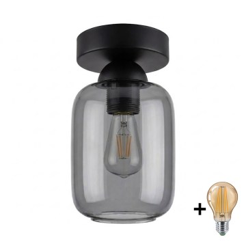 BRILAGI - LED Stropní svítidlo RETRO GLASS 1xE27/60W/230V pr. 14 cm černá/kouřová šedá