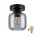 BRILAGI - LED Stropní svítidlo RETRO GLASS 1xE27/60W/230V pr. 14 cm černá/kouřová šedá
