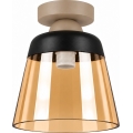 BRILAGI - LED Stropní svítidlo RETRO GLASS 1xE27/60W/230V pr. 15,5 cm béžová/kouřová béžová