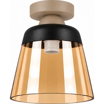 BRILAGI - LED Stropní svítidlo RETRO GLASS 1xE27/60W/230V pr. 15,5 cm béžová/kouřová béžová