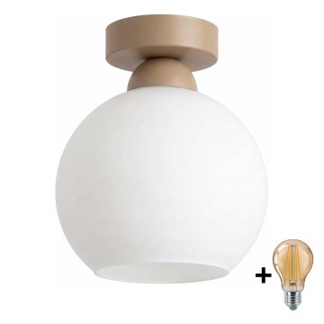 BRILAGI - LED Stropní svítidlo RETRO GLASS 1xE27/60W/230V pr. 15 cm béžová/bílá