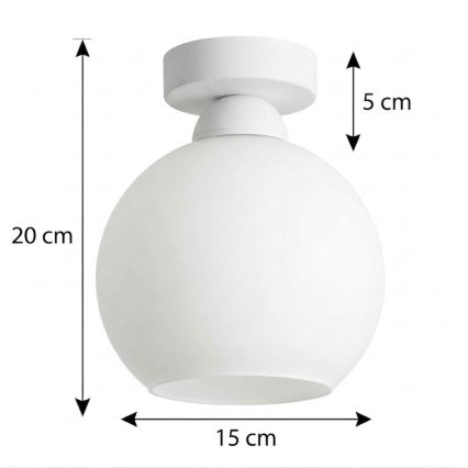 BRILAGI - LED Stropní svítidlo RETRO GLASS 1xE27/60W/230V pr. 15 cm bílá