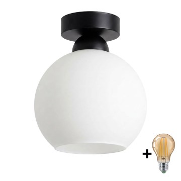 BRILAGI - LED Stropní svítidlo RETRO GLASS 1xE27/60W/230V pr. 15 cm černá/bílá