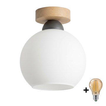 BRILAGI - LED Stropní svítidlo RETRO GLASS 1xE27/60W/230V pr. 15 cm dub/bílá
