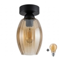 BRILAGI - LED Stropní svítidlo RETRO GLASS 1xE27/60W/230V pr. 17 cm černá/kouřová béžová